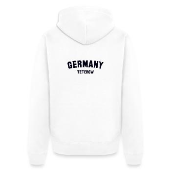 Teterow (en anglais seulement) - Veste à capuche bio Premium Unisexe - blanc - Dos - Thijin (182cm)