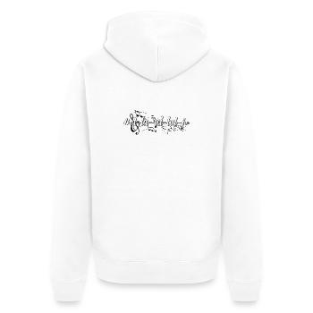 Jodeln, singen, musizieren - Unisex Premium Bio Zip Hoodie - Weiß - Hinten - Thijin (182cm)