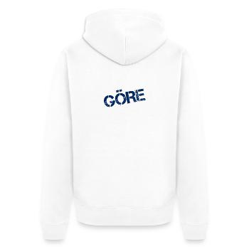 GÖRE - Unisex Premium Bio Zip Hoodie - Weiß - Hinten - Thijin (182cm)
