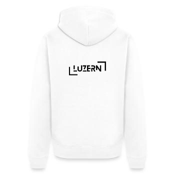 Luzern - Unisex Premium Bio Zip Hoodie - Weiß - Hinten - Thijin (182cm)