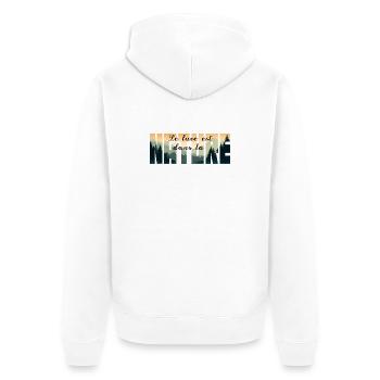 Le luxe est dans la NATURE - Veste à capuche bio Premium Unisexe - blanc - Dos - Thijin (182cm)