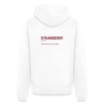 STRAWBERRY Erdbeere - Unisex Premium Bio Zip Hoodie - Weiß - Hinten - Thijin (182cm)