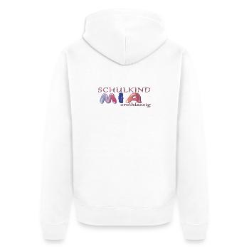 Schulkind Mia Schule - Unisex Premium Bio Zip Hoodie - Weiß - Hinten - Thijin (182cm)