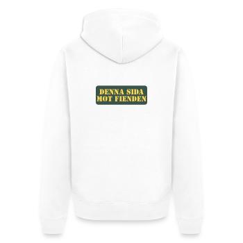 This side against the enemy - Unisex Premium Organic Zip Hoodie - white - Back - Thijin (182cm)