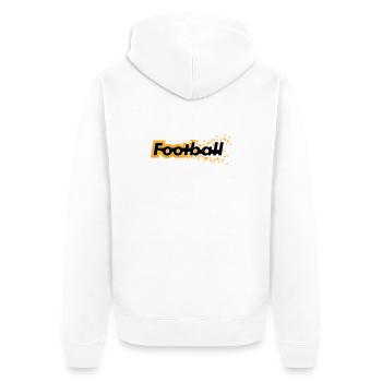 Fußball - Unisex Premium Bio Zip Hoodie - Weiß - Hinten - Thijin (182cm)