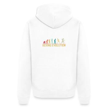 Boxing Evolution Progression Design - Unisex Premium Organic Zip Hoodie - white - Back - Thijin (182cm)