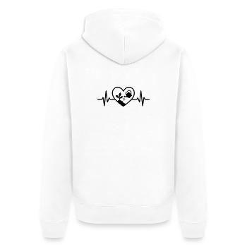Gardening Plant Watering Can Heart - Unisex Premium Organic Zip Hoodie - white - Back - Thijin (182cm)