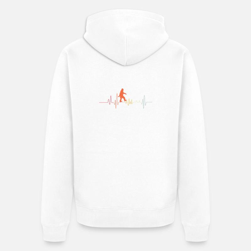 Bigfoot Sasquatch Cache-cache Dictons - Veste à capuche bio Premium Unisexe - blanc