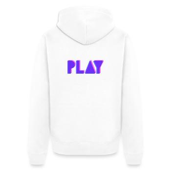 Press Play – Musique Party DJ Shirt Style Club - Veste à capuche bio Premium Unisexe - blanc - Dos - Thijin (182cm)