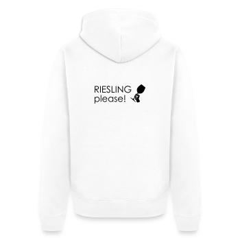 Riesling please! - Unisex Premium Bio Zip Hoodie - Weiß - Hinten - Thijin (182cm)