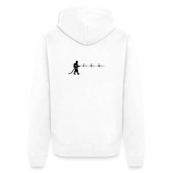 Pompier, pompier, pompier, ECG Battement de cœur - Veste à capuche bio Premium Unisexe - blanc - Dos - Thijin (182cm)