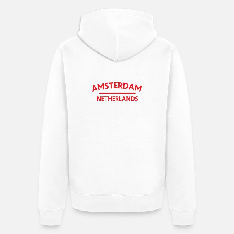 Textdesign Amsterdam – Pays-Bas - Veste à capuche bio Premium Unisexe - blanc