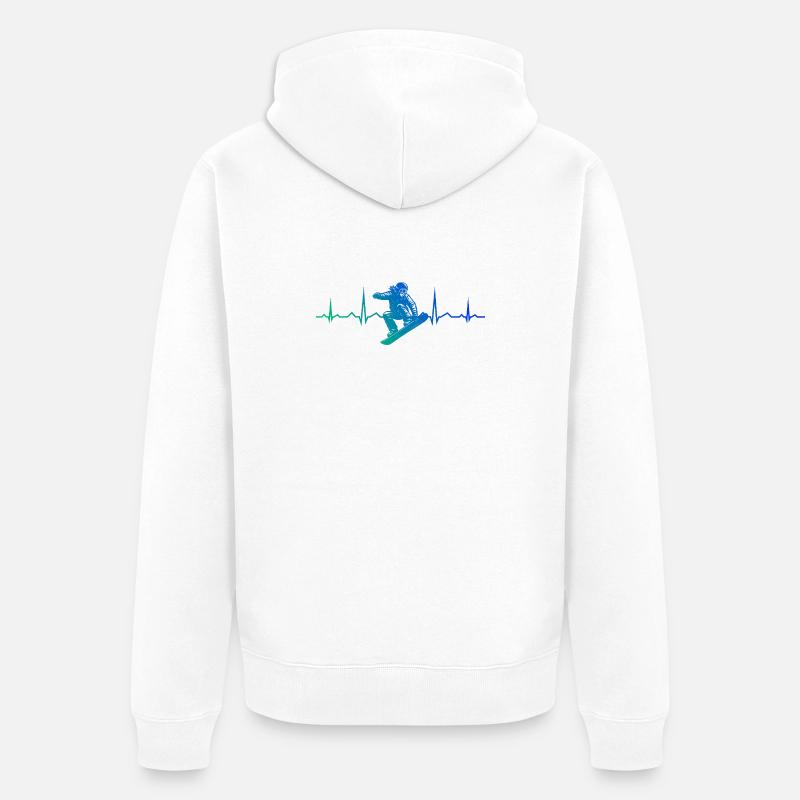 Conception compacte de snowboard pour snowboard - Veste à capuche bio Premium Unisexe - blanc