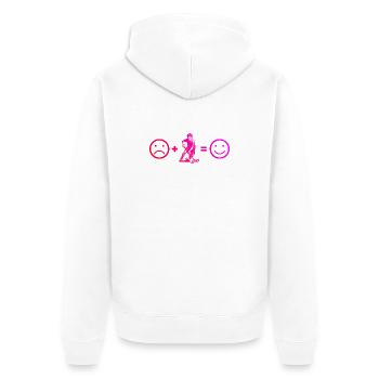 A motif only for floorball - Unisex Premium Organic Zip Hoodie - white - Back - Thijin (182cm)