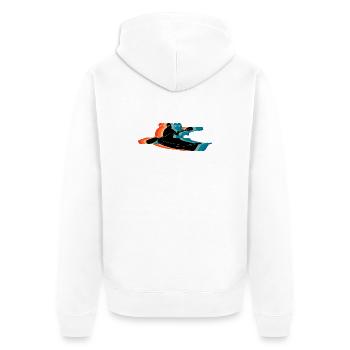Retro Kayaking Silhouette Colorful Paddling - Unisex Premium Organic Zip Hoodie - white - Back - Thijin (182cm)