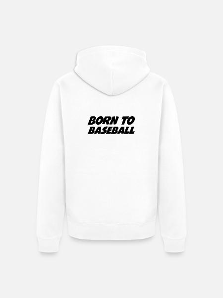 Born to Baseball - Unisex Premium Organic Zip Hoodie - white