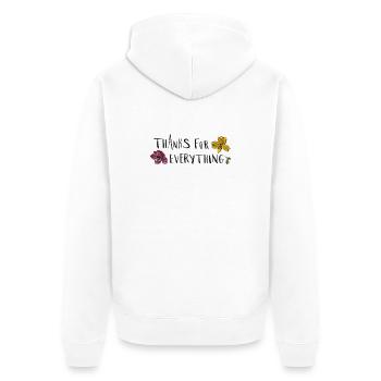 Danke Für Alles  - Unisex Premium Bio Zip Hoodie - Weiß - Hinten - Thijin (182cm)