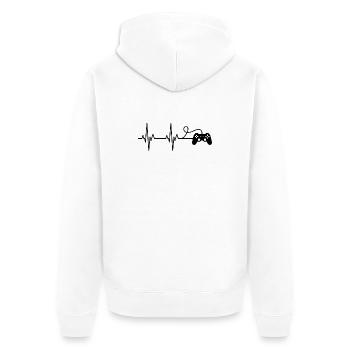 Manette de jeu Heartbeat - Veste à capuche bio Premium Unisexe - blanc - Dos - Thijin (182cm)