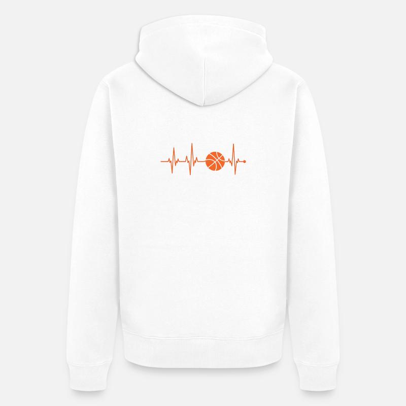 Pulse de basket-ball Beat Line - Veste à capuche bio Premium Unisexe - blanc