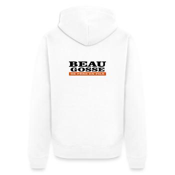 Gutaussehender Junge vom Vater zum SOHN - Unisex Premium Bio Zip Hoodie - Weiß - Hinten - Thijin (182cm)