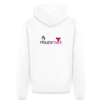 Frauenpower - Unisex Premium Bio Zip Hoodie - Weiß - Hinten - Thijin (182cm)