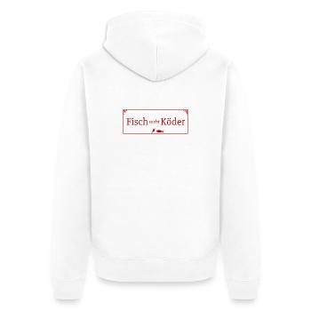 Fisch sucht Köder Vintage Angeln - Unisex Premium Bio Zip Hoodie - Weiß - Hinten - Thijin (182cm)