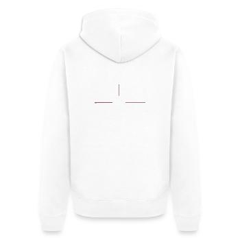 Graphique minimaliste à la ligne rouge - Veste à capuche bio Premium Unisexe - blanc - Dos - Thijin (182cm)