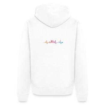 Lignes d’impulsion de vélo arc-en-ciel - Veste à capuche bio Premium Unisexe - blanc - Dos - Thijin (182cm)