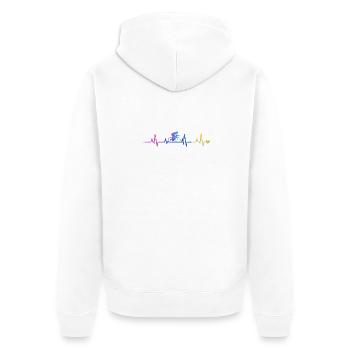 Heartbeat Cyclist Gradient - Unisex Premium Organic Zip Hoodie - white - Back - Thijin (182cm)