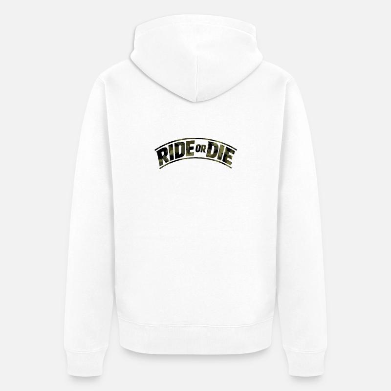 Camouflage en feuille de camouflage - Veste à capuche bio Premium Unisexe - blanc