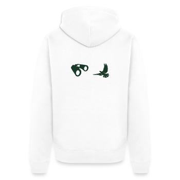 Minimalist Bird Watching Silhouette - Unisex Premium Organic Zip Hoodie - white - Back - Thijin (182cm)