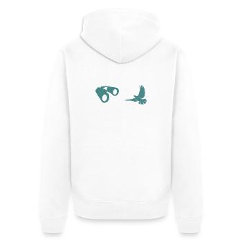 Minimalist Bird Watching Silhouette - Unisex Premium Organic Zip Hoodie - white - Back - Thijin (182cm)