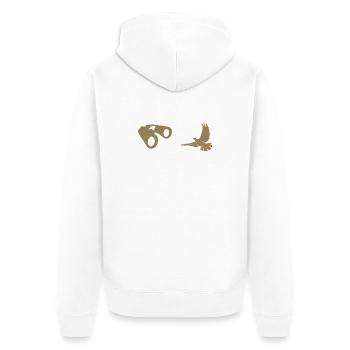 Minimalist Bird Watching Silhouette - Unisex Premium Organic Zip Hoodie - white - Back - Thijin (182cm)