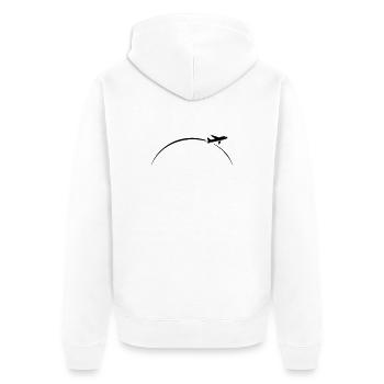 airplane - Unisex Premium Organic Zip Hoodie - white - Back - Thijin (182cm)