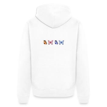 Bunte Schmetterlinge Quartet - Unisex Premium Bio Zip Hoodie - Weiß - Hinten - Thijin (182cm)
