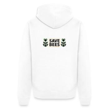 Save Bees Bees Flowers Conservation Beekeeper - Unisex Premium Organic Zip Hoodie - white - Back - Thijin (182cm)