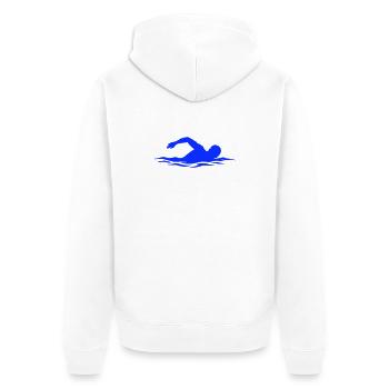 Silhouette de Char Bleu - Veste à capuche bio Premium Unisexe - blanc - Dos - Thijin (182cm)