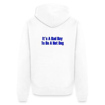 Aujourd’hui est une mauvaise journée pour être un hot-dog - Veste à capuche bio Premium Unisexe - blanc - Dos - Thijin (182cm)