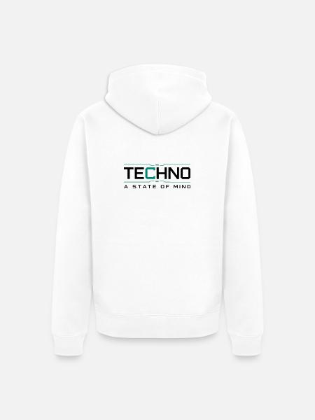Techno - A State of Mind - Unisex Premium Organic Zip Hoodie - white
