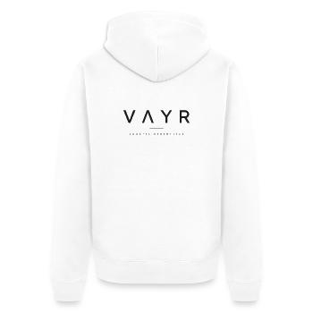 V A Y R  - Unisex Premium Bio Zip Hoodie - Weiß - Hinten - Thijin (182cm)
