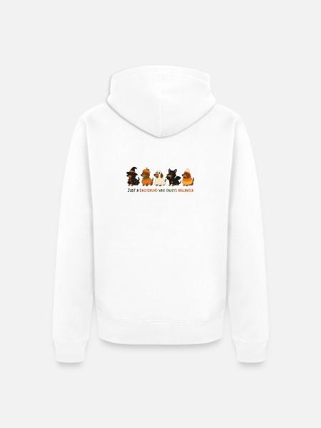 Dackel-Halloween-Crew - Unisex Premium Bio Zip Hoodie - Weiß