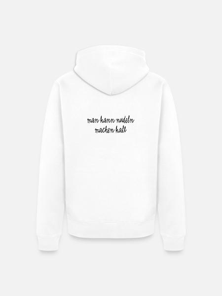 Man kann Nudeln machen kalt - Unisex Premium Bio Zip Hoodie - Weiß