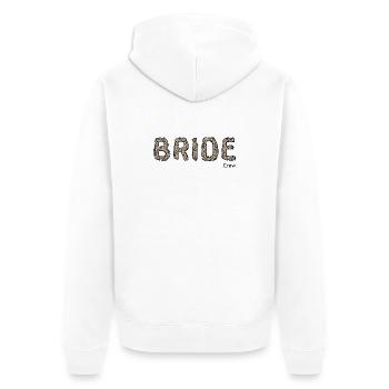 Team Braut JGA, Junggesellinnenshirt - Unisex Premium Bio Zip Hoodie - Weiß - Hinten - Thijin (182cm)