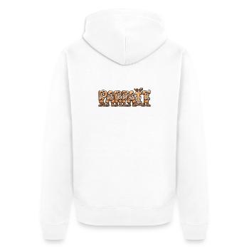 perfekt - Unisex Premium Bio Zip Hoodie - Weiß - Hinten - Thijin (182cm)