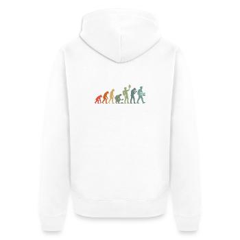  Vintage-Geologie, Edelsteinsammler, Gestein- und - Unisex Premium Bio Zip Hoodie - Weiß - Hinten - Thijin (182cm)