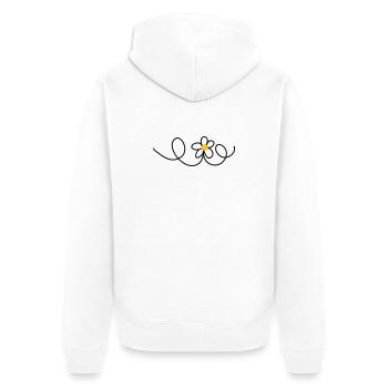 Blume - Unisex Premium Bio Zip Hoodie - Weiß - Hinten - Thijin (182cm)