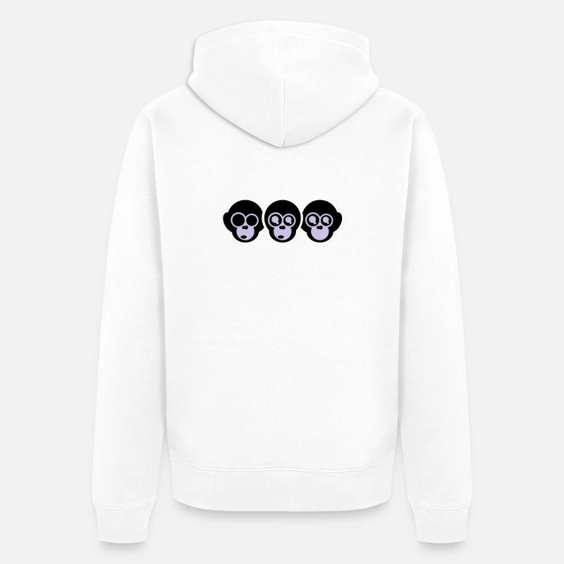 die drei affen - Unisex Premium Bio Zip Hoodie - Weiß