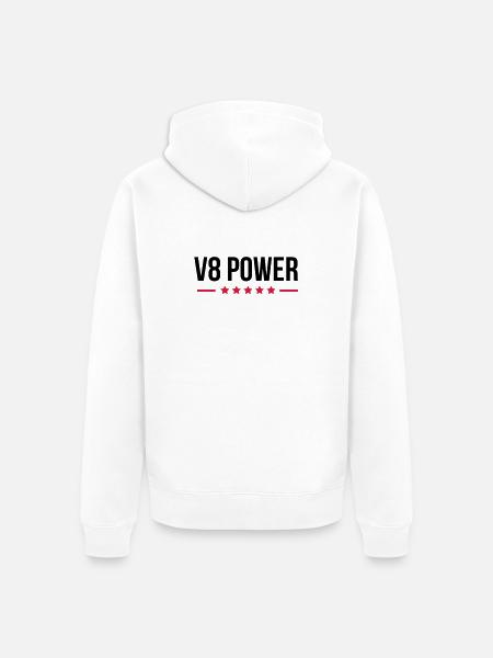 V8 Power - Veste à capuche bio Premium Unisexe - blanc
