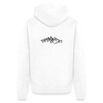 Mountains Black silhouettes in the fog - Unisex Premium Organic Zip Hoodie - white - Back - Thijin (182cm)