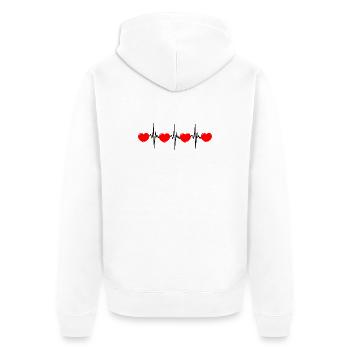 Herzfrequenz hartes rotes Cardio-EKG - Unisex Premium Bio Zip Hoodie - Weiß - Hinten - Thijin (182cm)